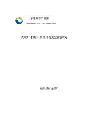 水循环系统净化过滤的探究报资料