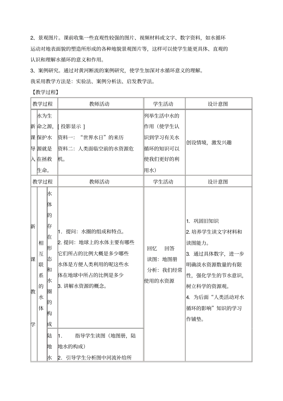 水循环教学设计_第3页