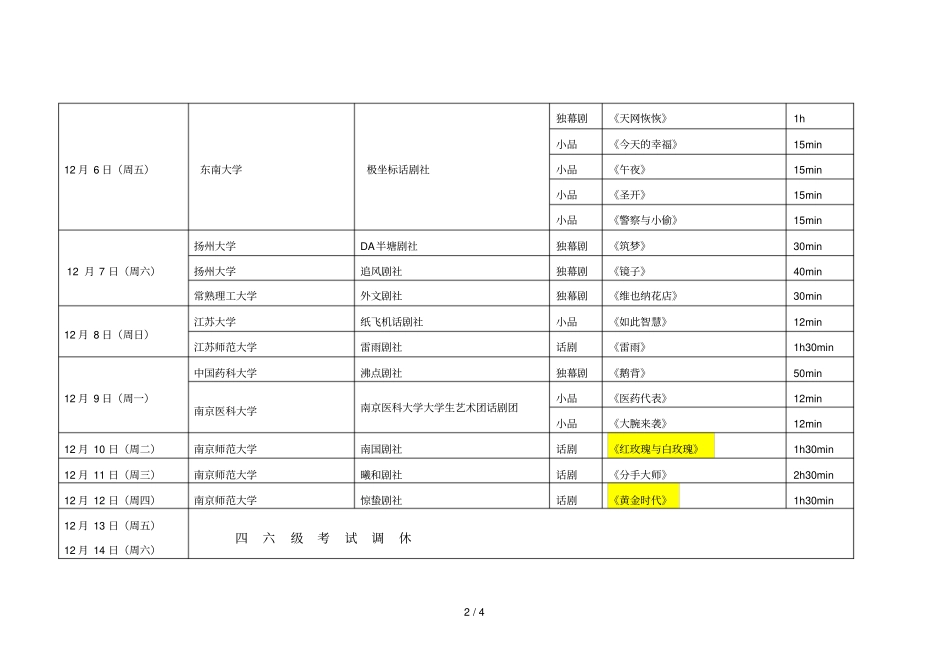 水杉杯大学生话剧展演时间表_第2页