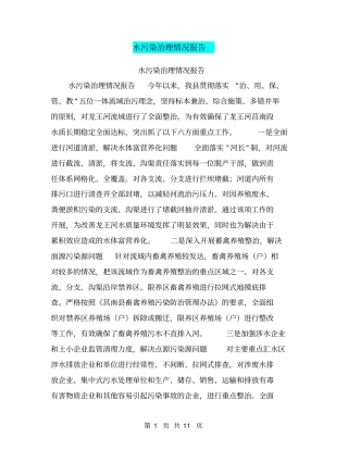 水污染治理情况报告【可编辑版】