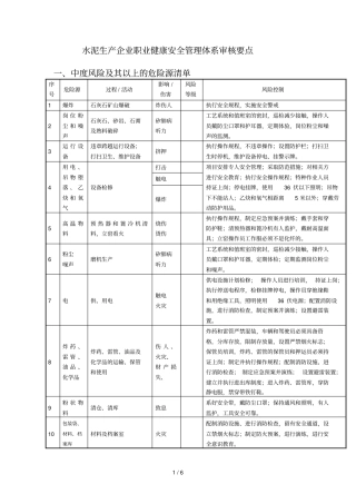 水泥行业OHSAS审核重点