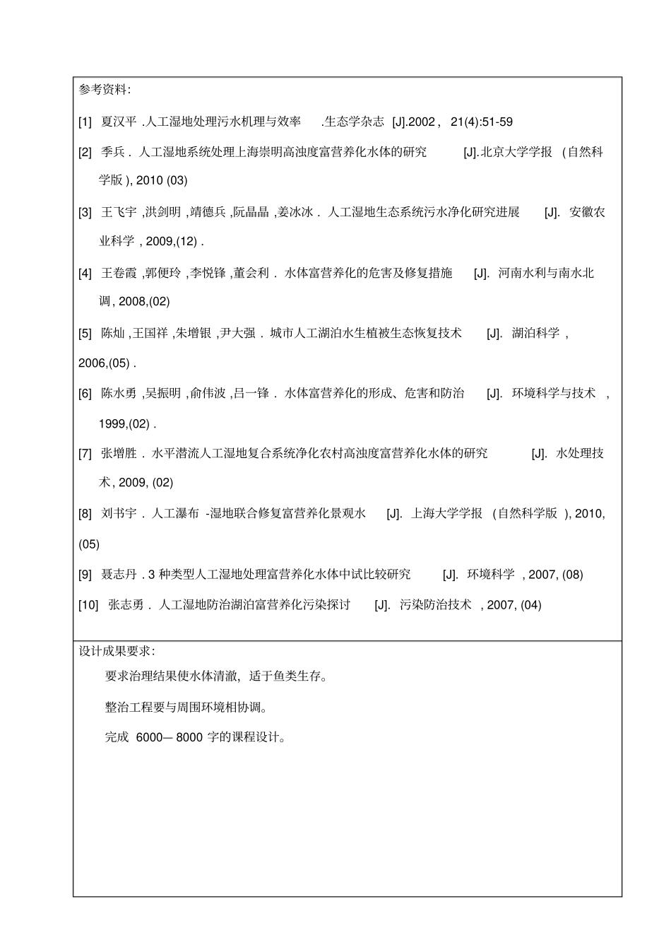 水环境保护课件设计任务书--2013_第2页