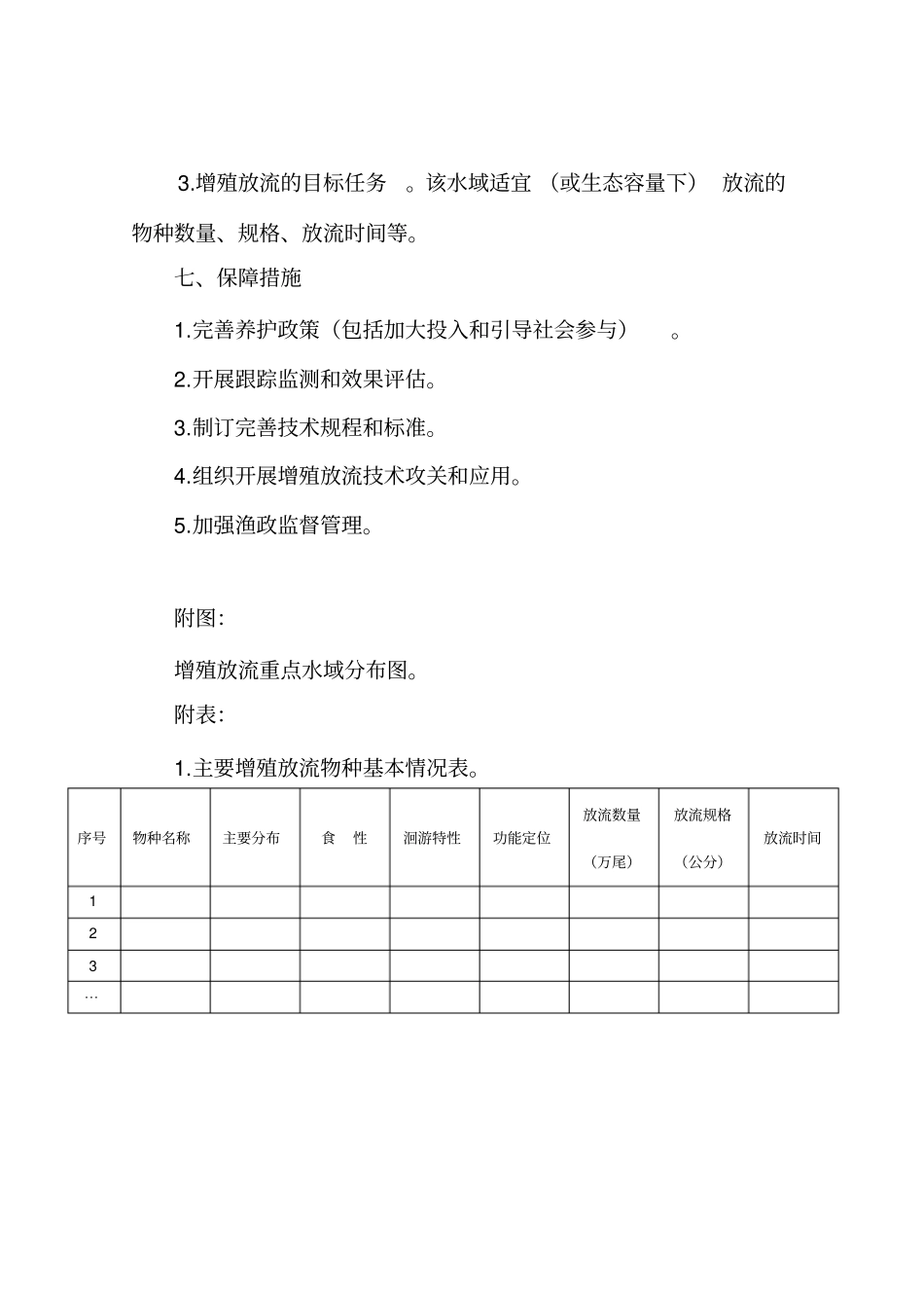 水生生物资源增殖放流规划编制参考提纲_第3页