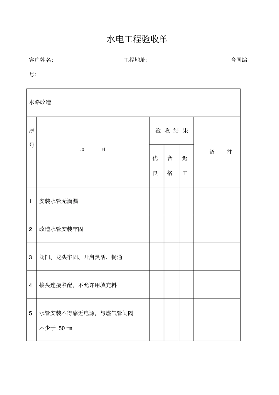 水电工程验收单新编_第1页