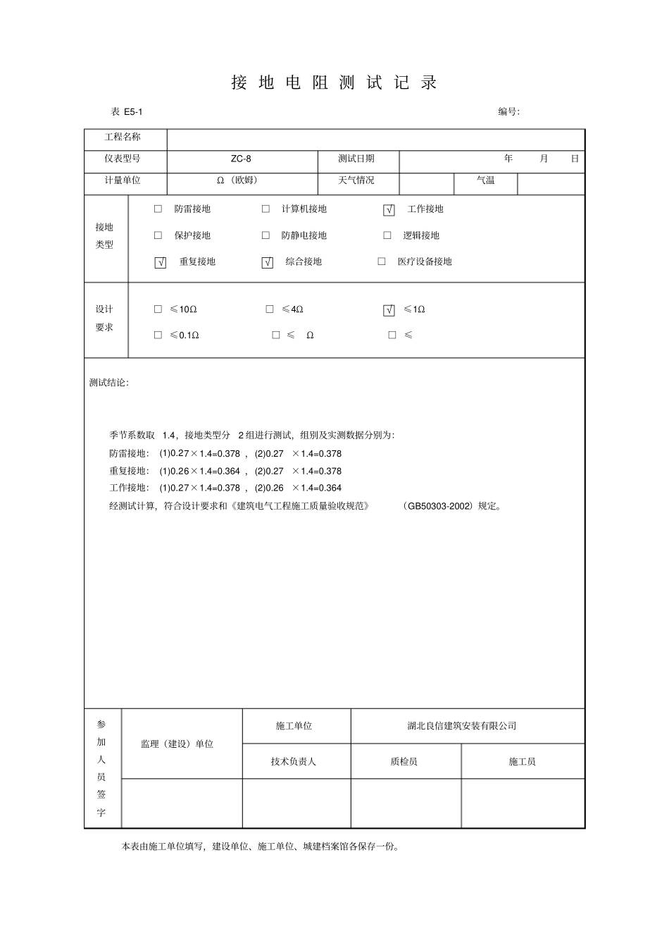 水电试验记录范文_第2页