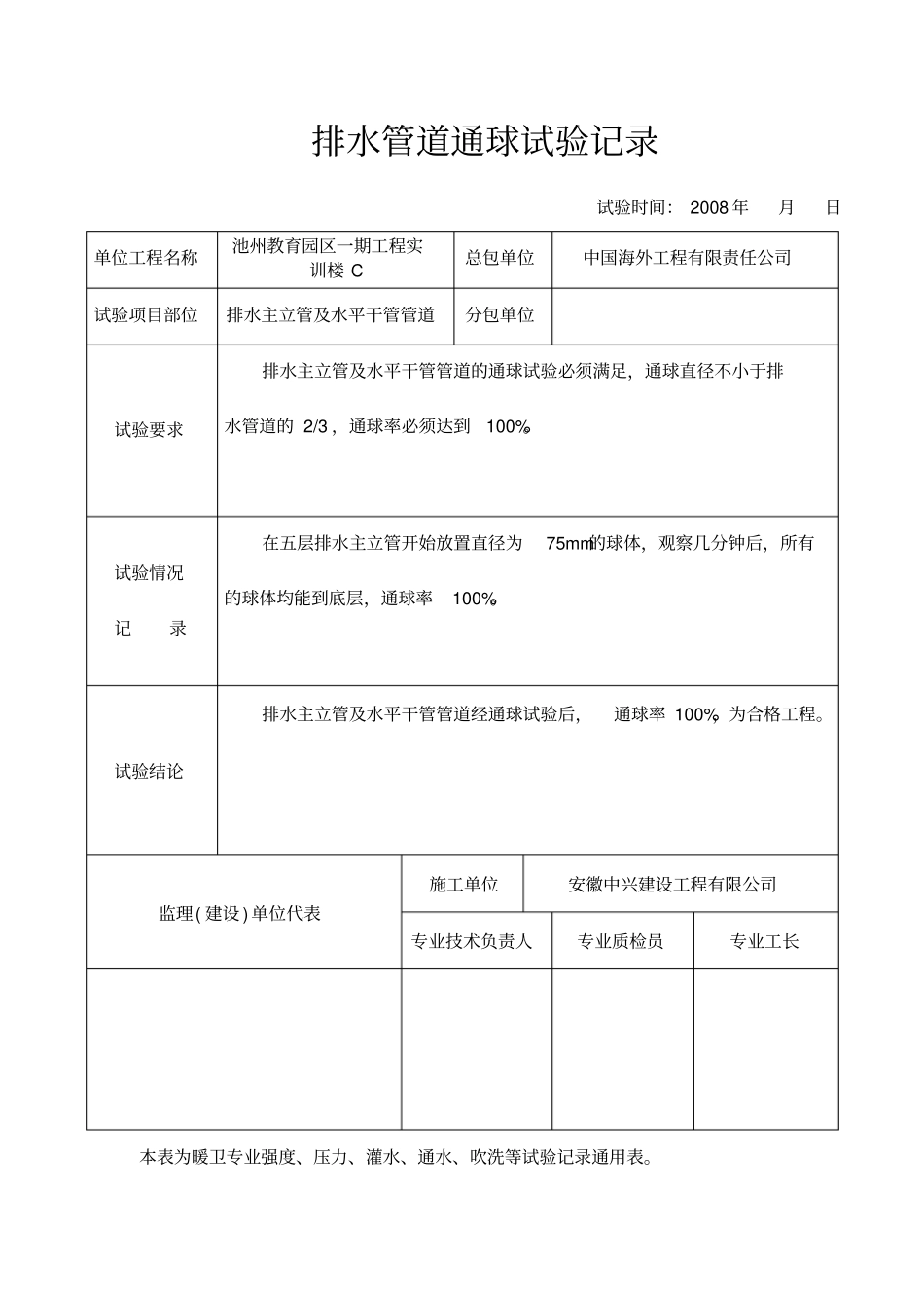 水电试验记录表格资料_第1页