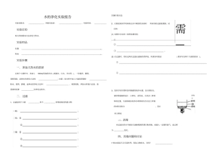 水的净化试验报告