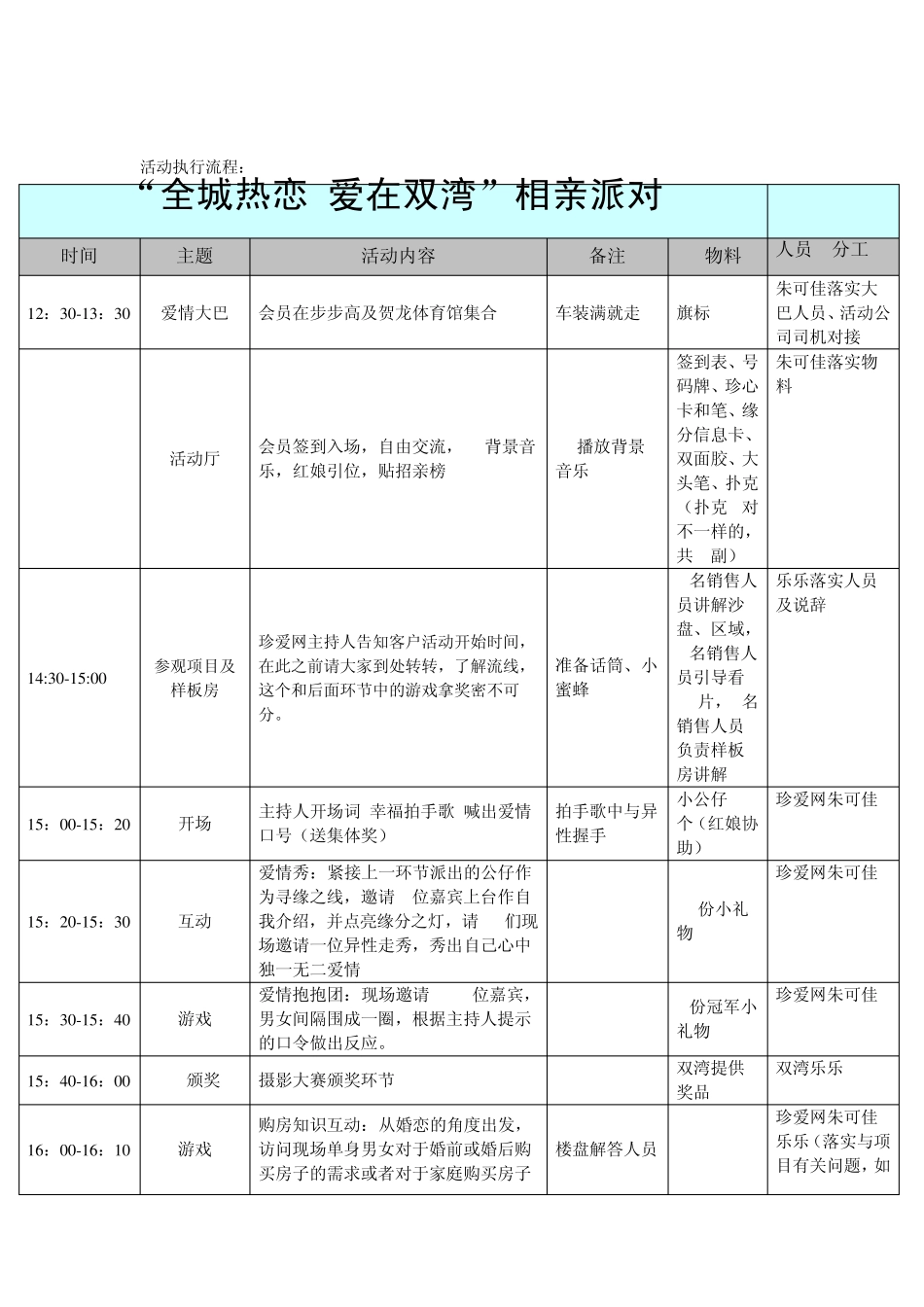 “全城热恋,爱在双湾”大型相亲活动策划方案_第3页