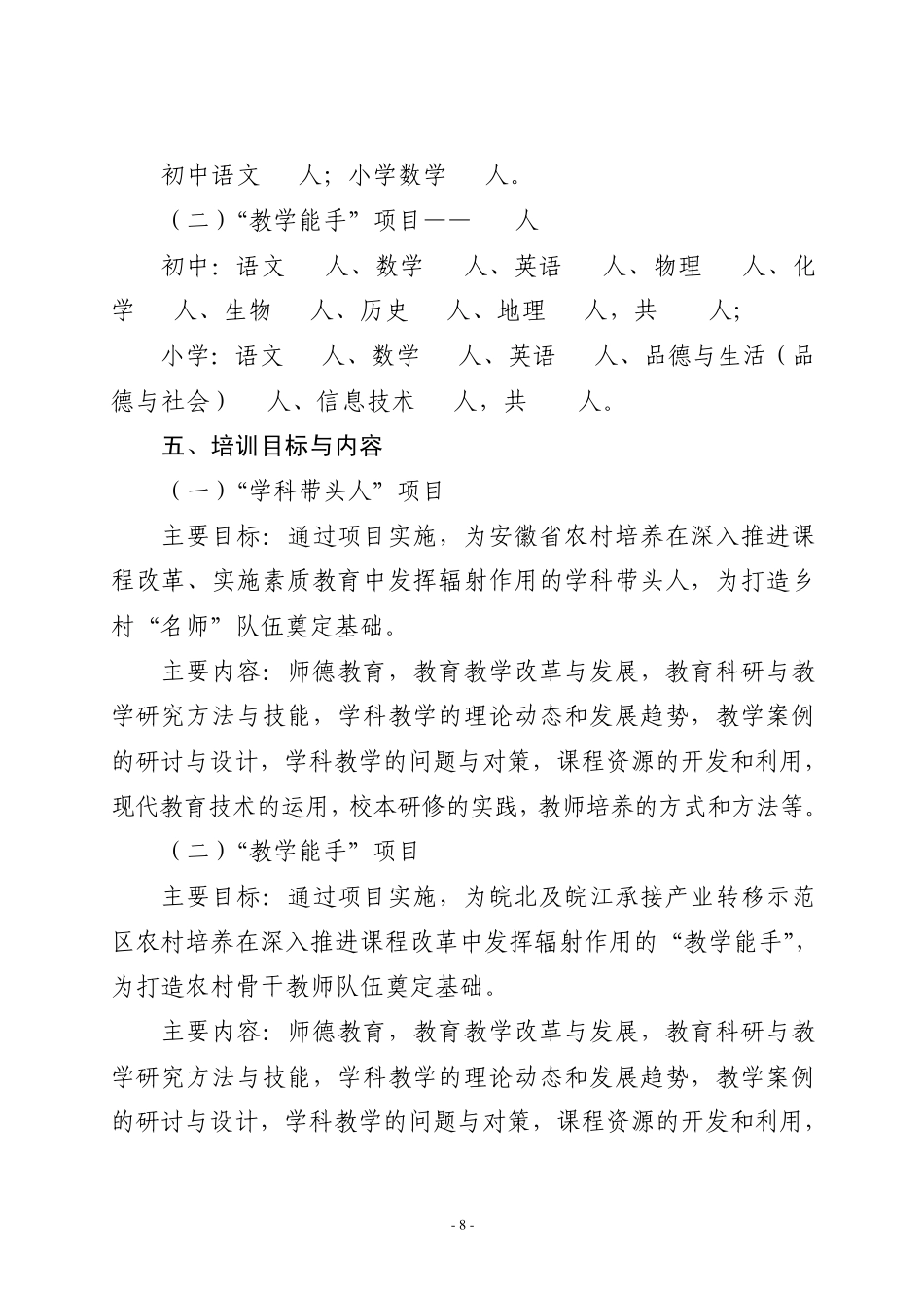 “国培计划”——安徽省农村骨干教师培训项目(2010)实施方案_第3页