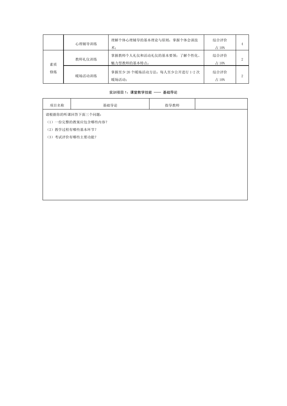 “教师职业技能训练”实训报告手册_第2页