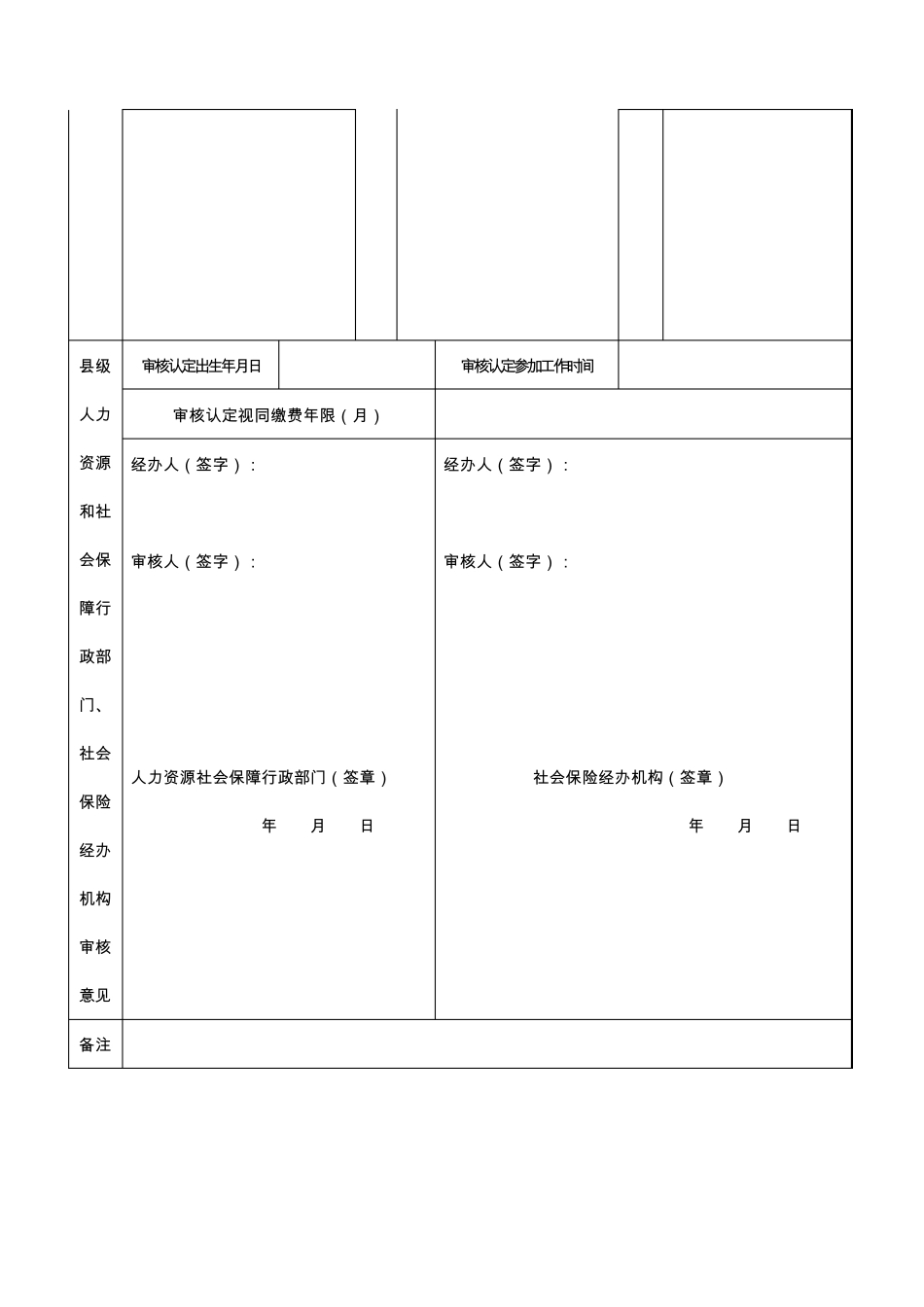 “未参保人员”参加城镇企业职工基本养老保险申请审核表_第2页
