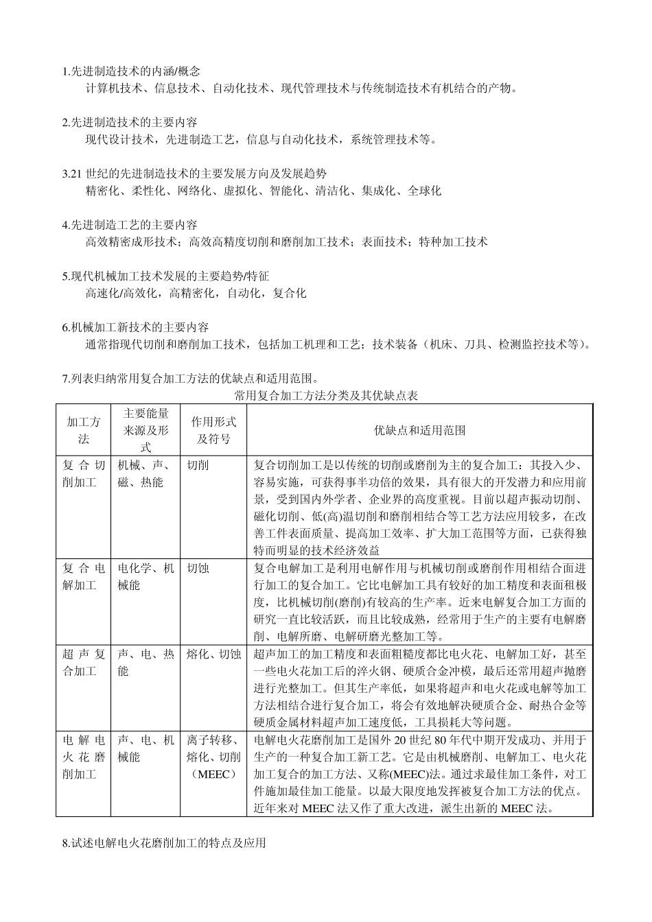 “机械加工新发展”复习题2012_第1页