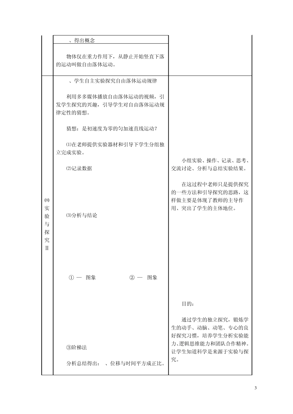 “自由落体运动”教学案例设计流程图_第3页