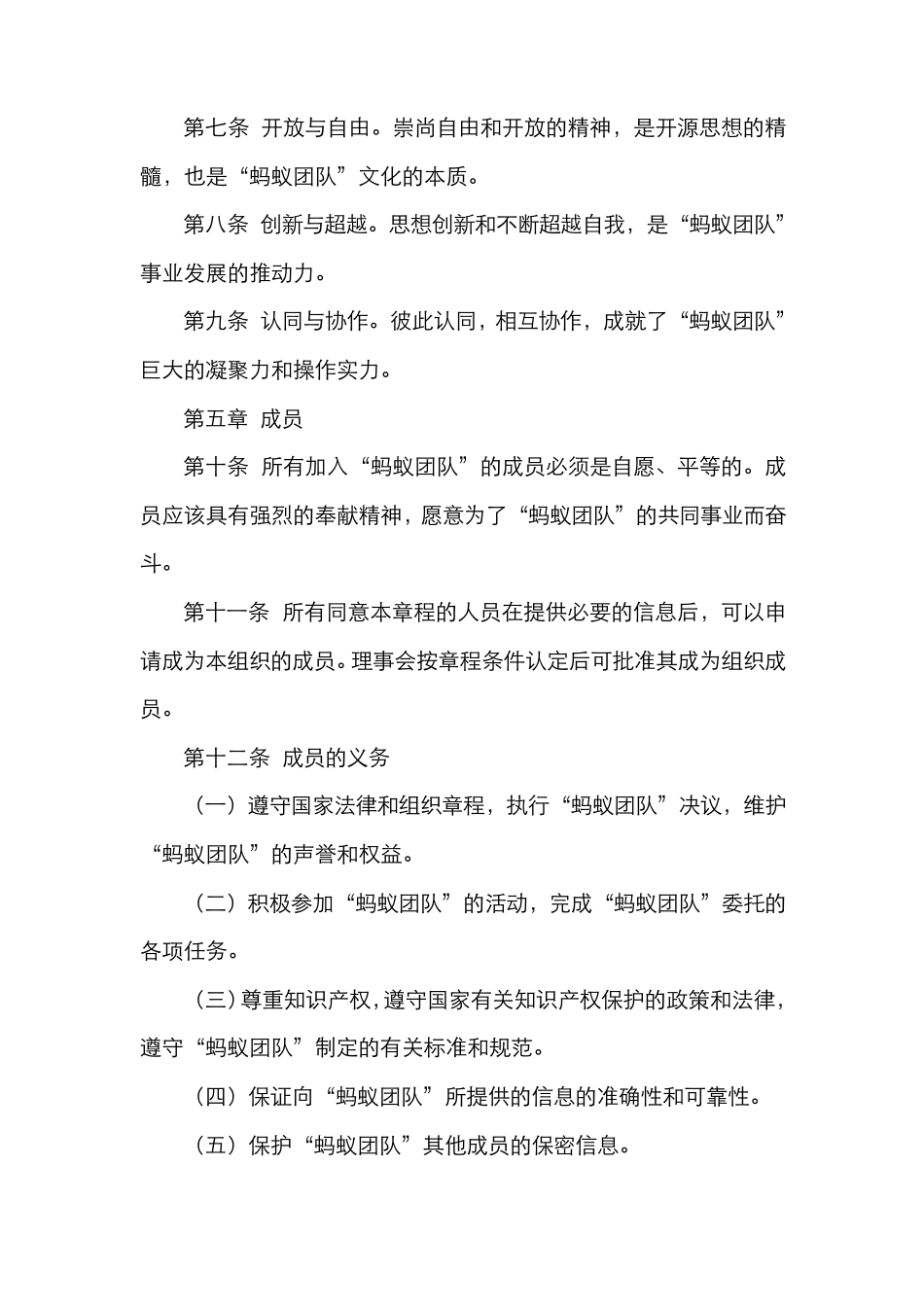 “蚂蚁团队”组织章程_第2页