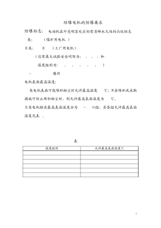 №1防爆电机的防爆要求