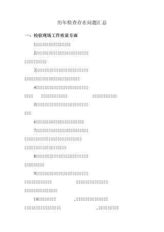 ★历年检查存在问题汇总
