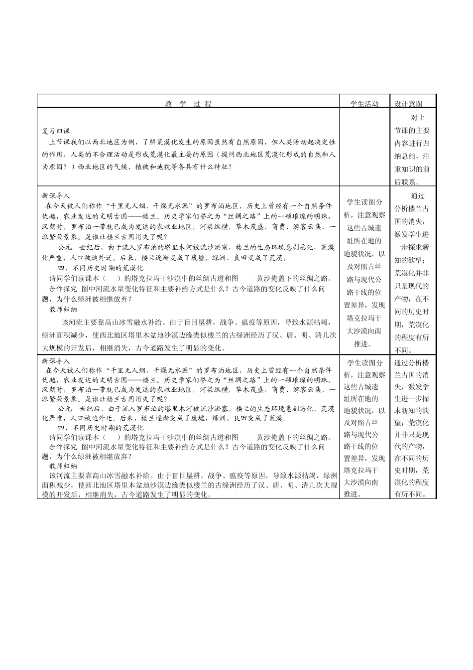 《2.1荒漠化的防治──以我国西北地区为例》教学设计_第3页