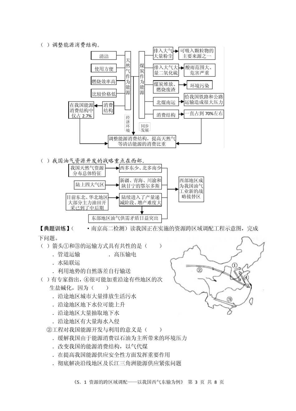 《5.1资源的跨区域调配——以我国西气东输为例》导学案_第3页