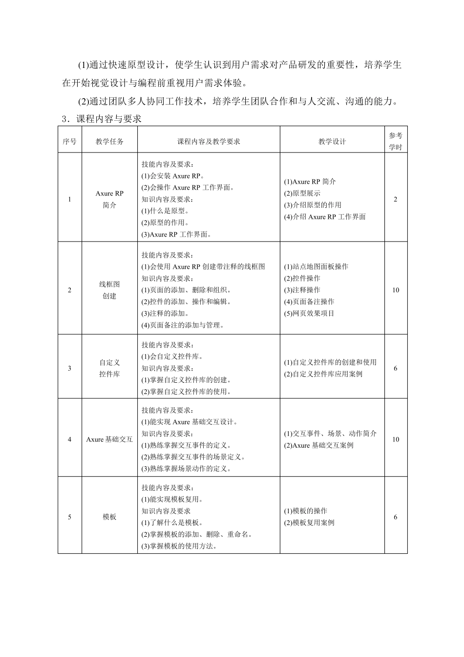《AxureRP原型设计》课程标准_第3页