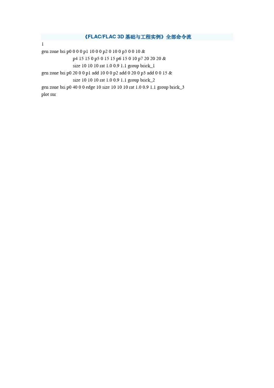 《FLAC3D基础与工程实例》全部命令流_第1页
