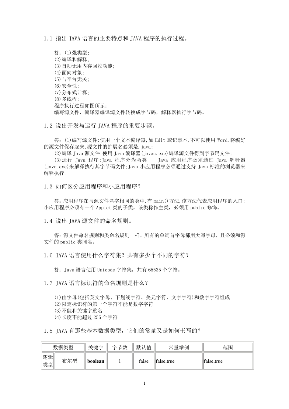 《Java语言程序设计》课后习题答案全集_第1页