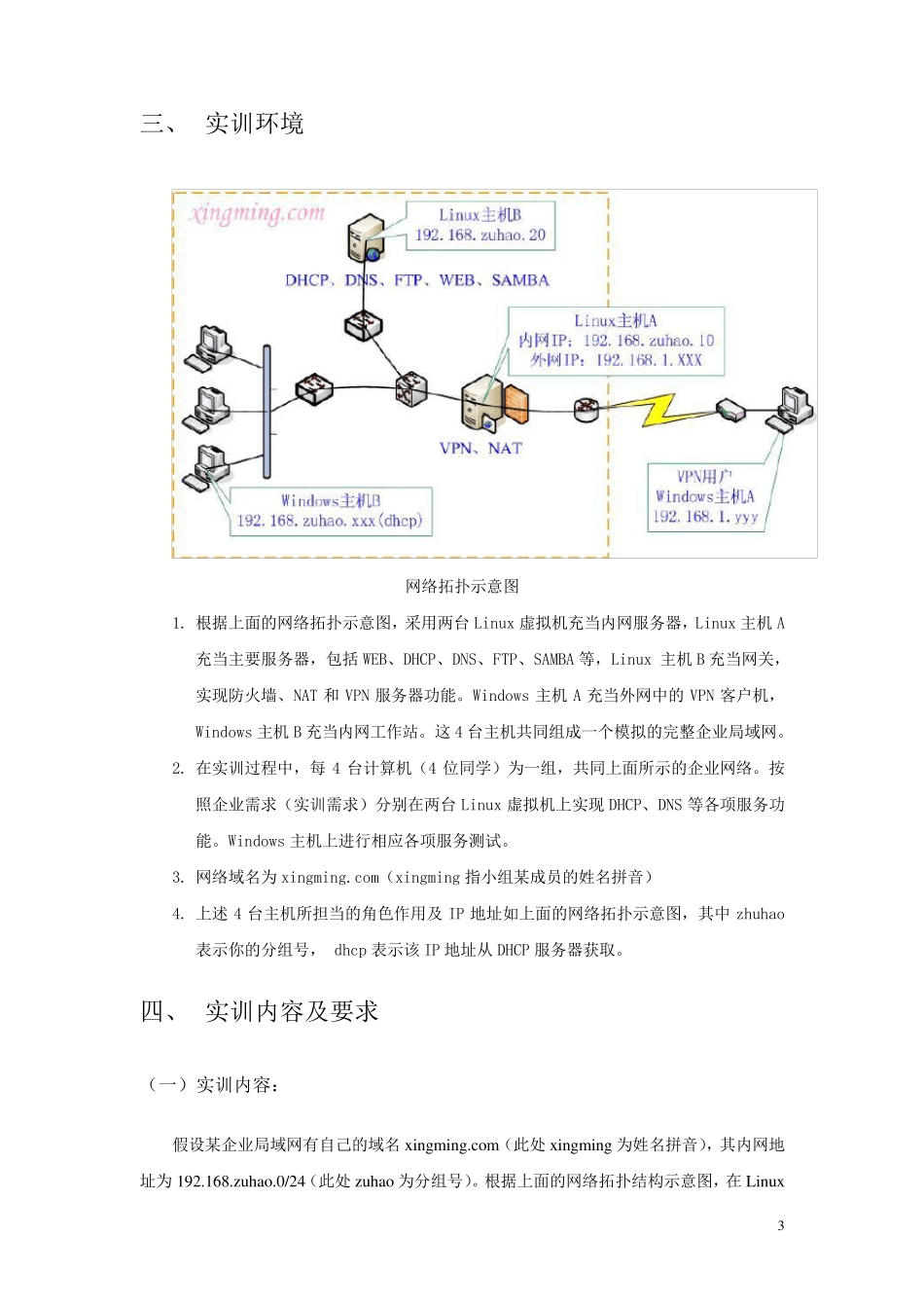 《Linux网络操作系统》课程设计_第3页