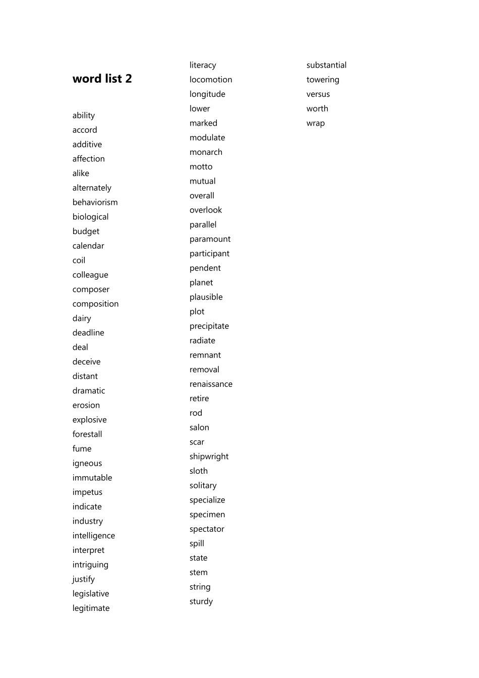 《TOEFL词汇词根+联想记忆法45天突破版》词汇表——按章节排列,无错版_第2页
