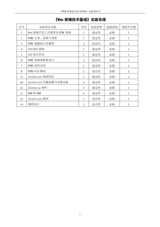 《Web前端技术技术基础》实验指导书