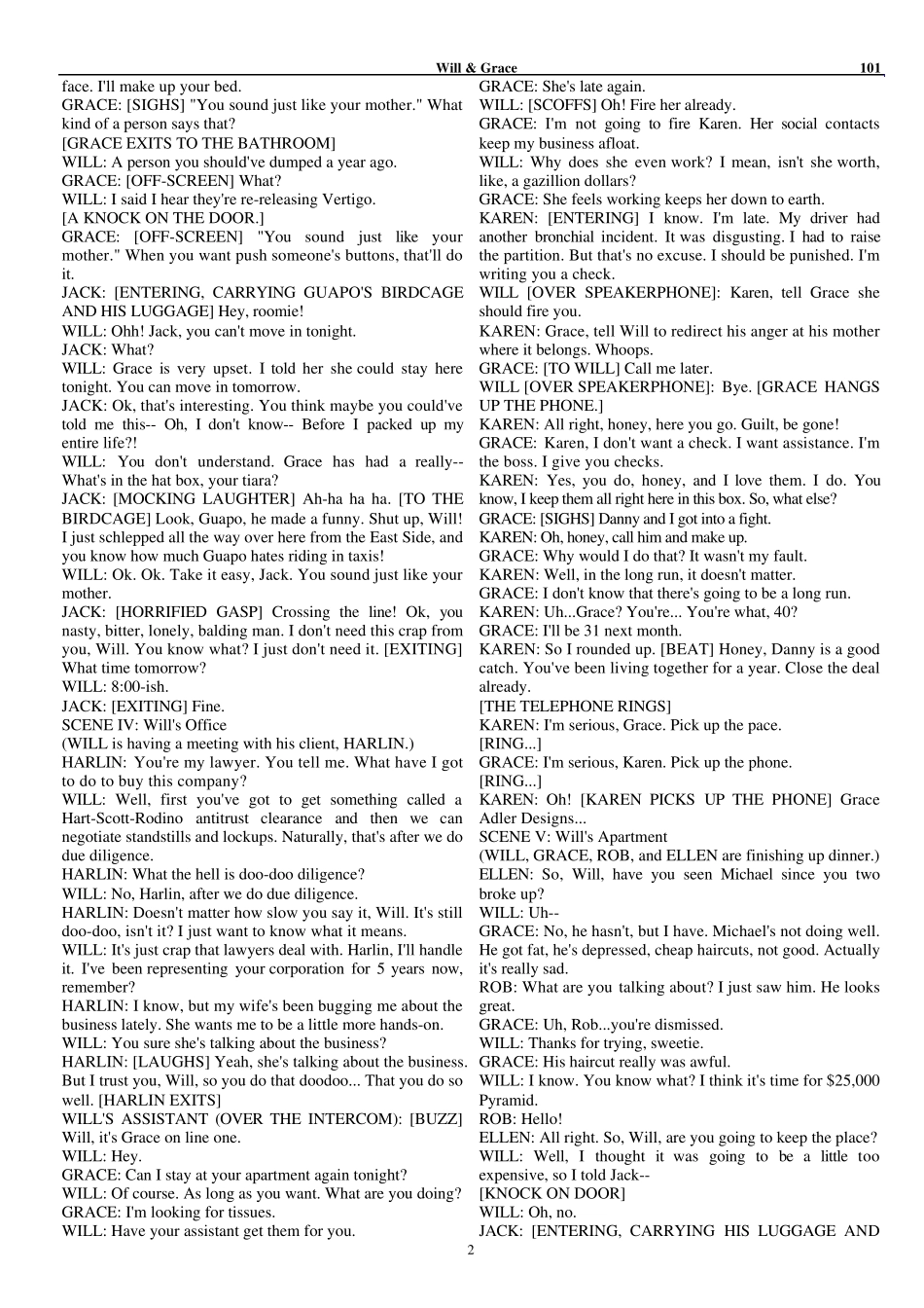 《WillandGrace威尔和格蕾丝》样张(剧本8季全只有5号字共910页按季分8本装订)_第3页