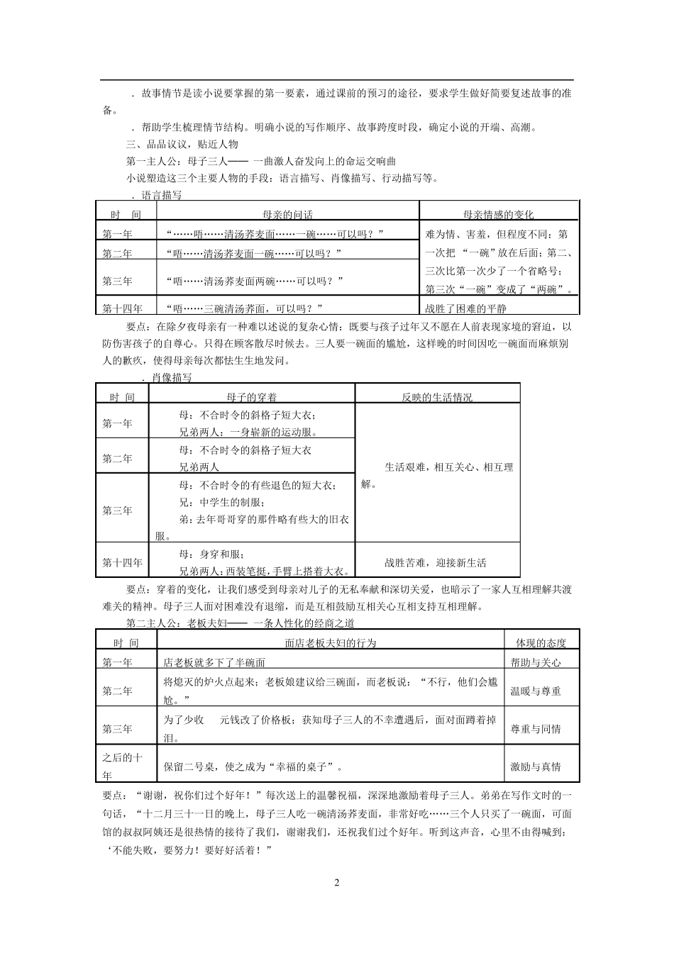《一碗清汤荞麦面》教学设计_第2页