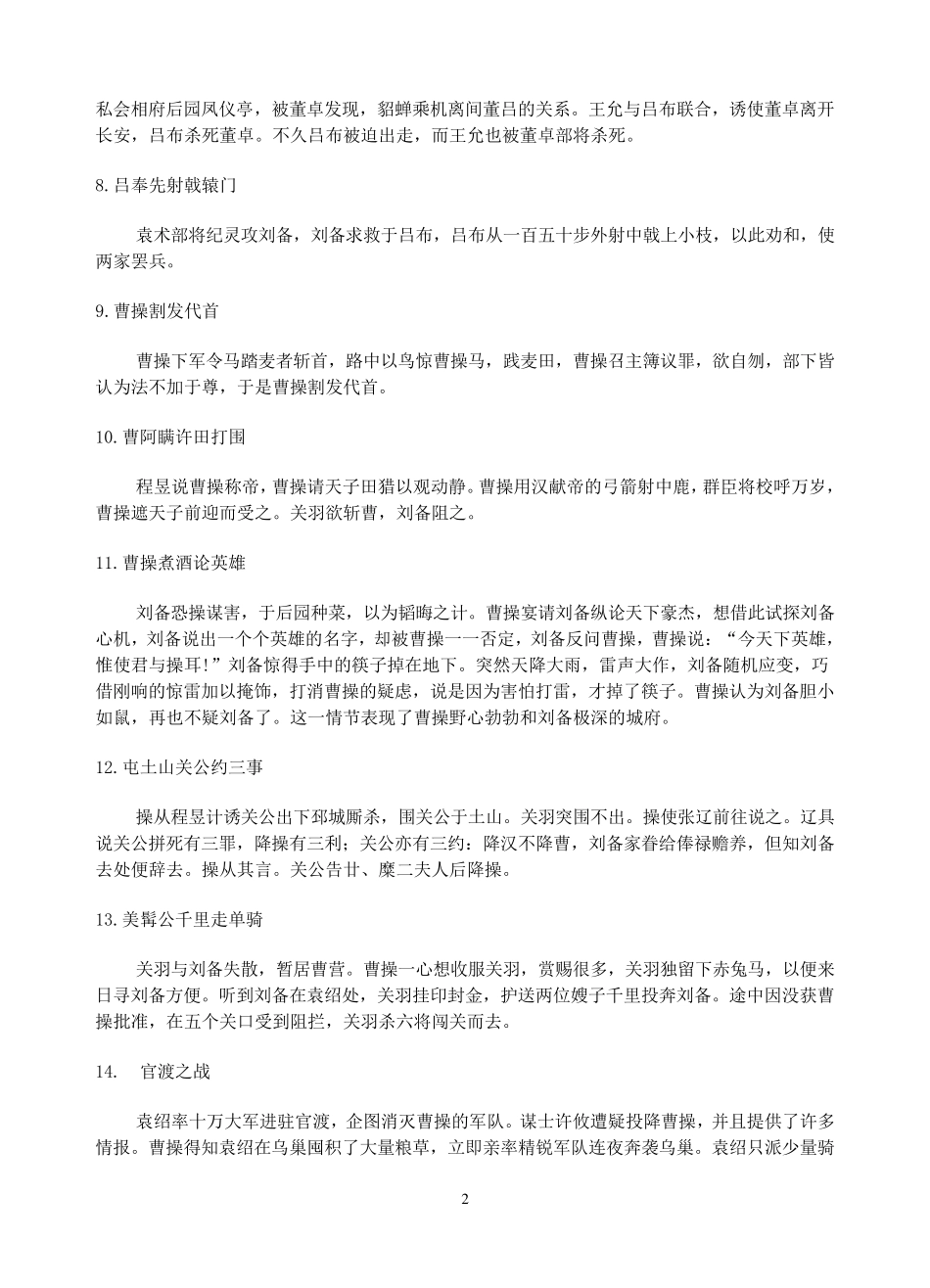《三国》50个经典故事情节超简略版_第2页