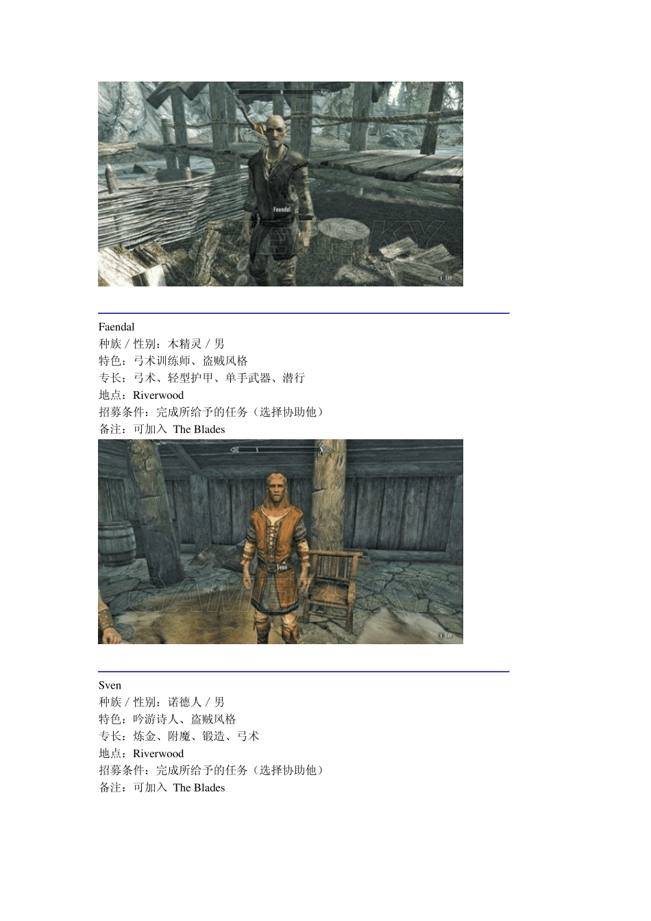 《上古卷轴5：天际》同伴招募条件及要点整理_第2页