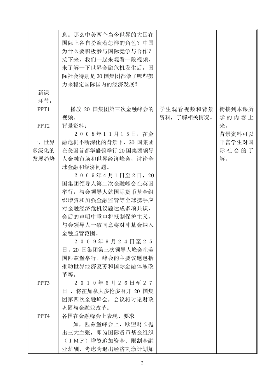 《世界多极化：不可逆转》教学设计_第2页