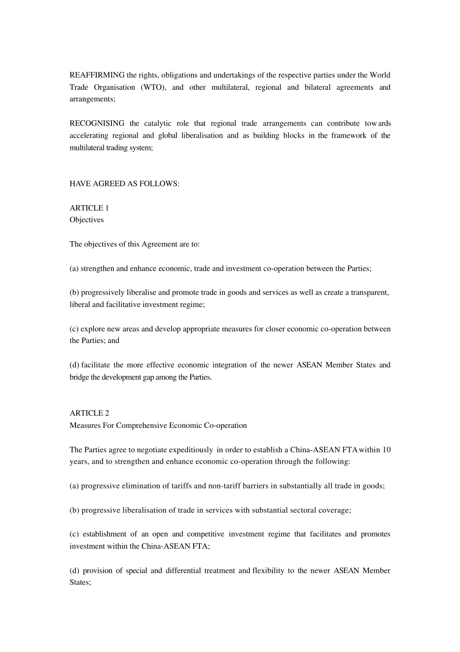 《中国东盟全面经济合作框架协议》英文_第2页