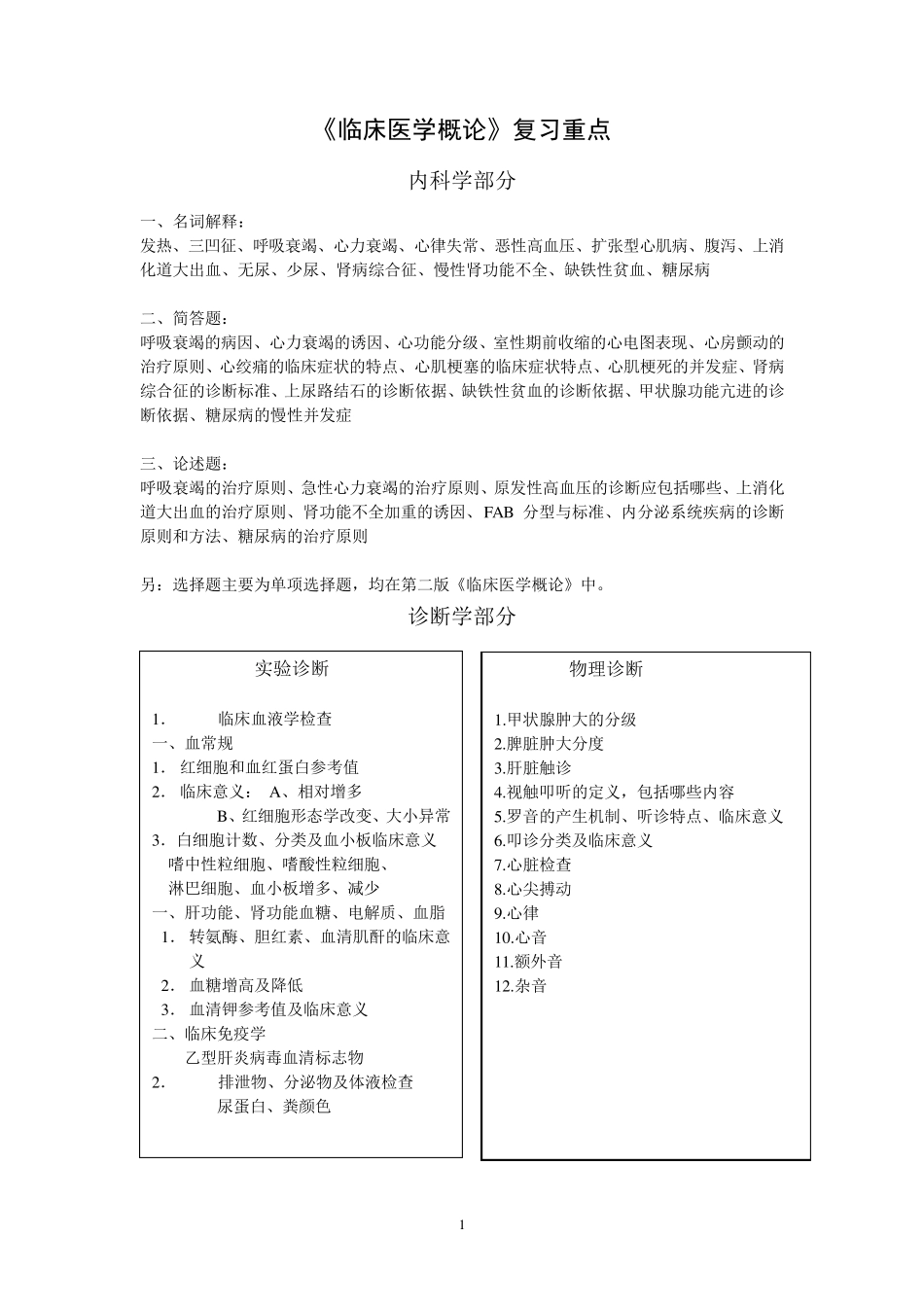 《临床医学概论》复习重点_第1页