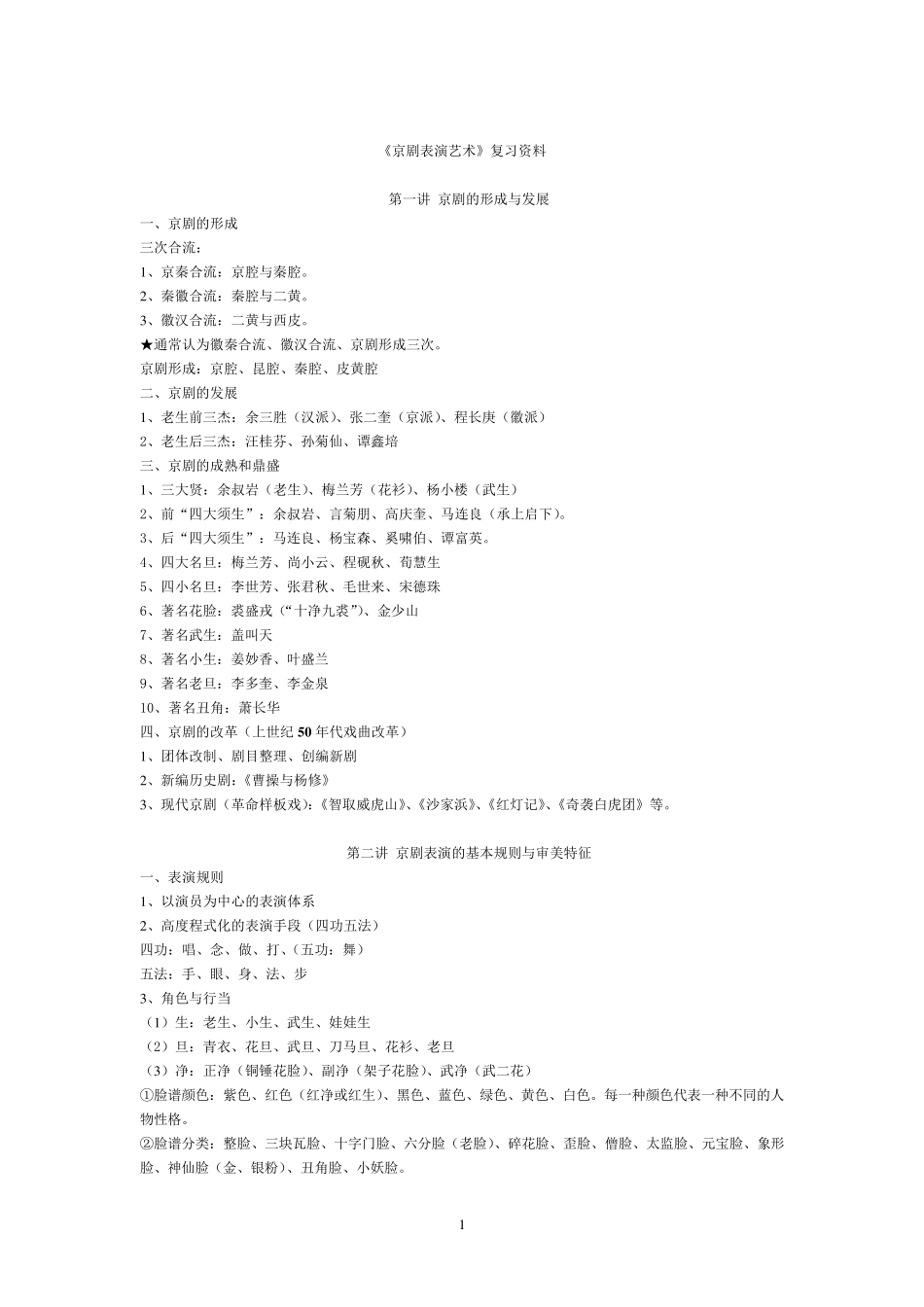 《京剧表演艺术》复习资料_第1页