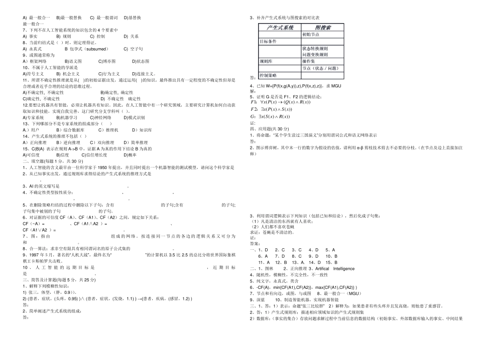 《人工智能导论》试卷库_第3页