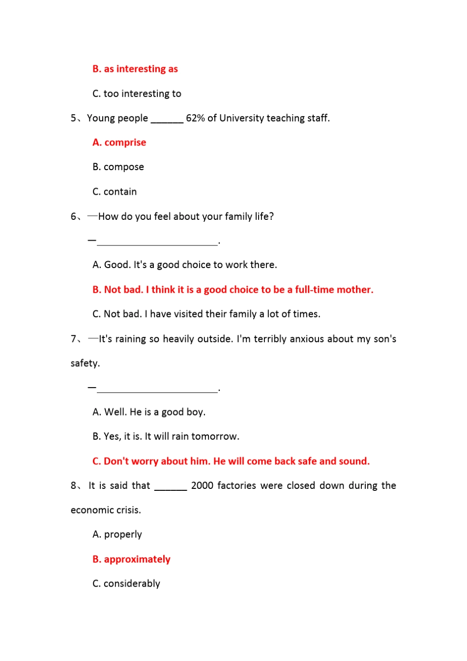 《人文英语3》形考任务(单元自测18)参考答案国家开放大学2022年1月期末考试复习资料_第2页