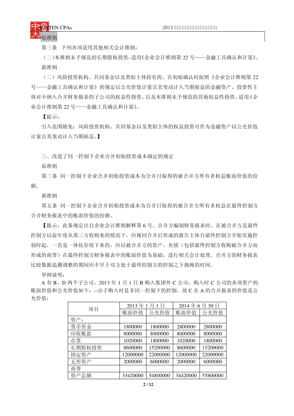 《企业会计准则第2号长期股权投资》的主要变化及其影响_第2页