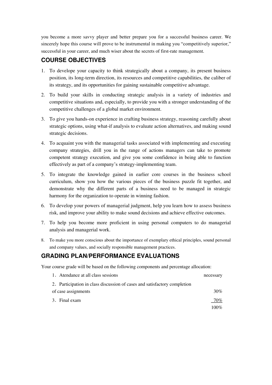 《企业战略管理》教学大纲(英文)。doc_第2页