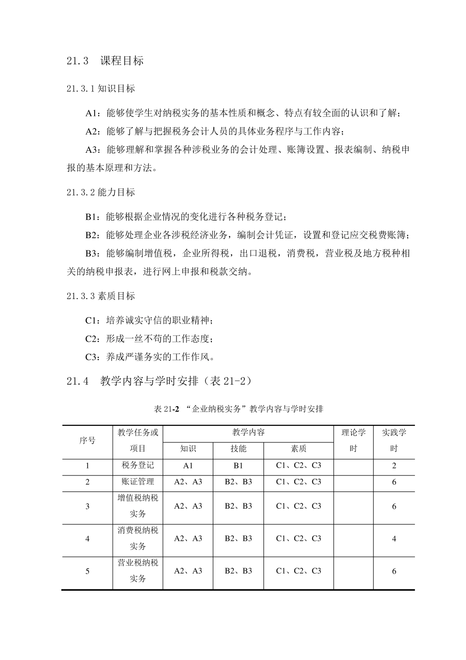 《企业纳税实务》课程标准_第2页