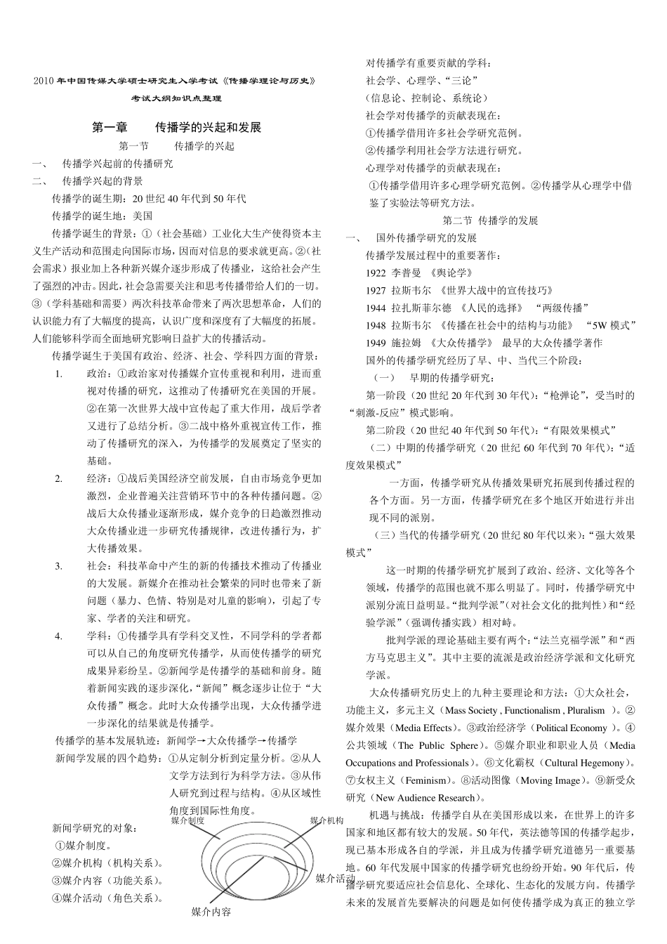 《传播学总论(第二版)》知识点整理_第1页