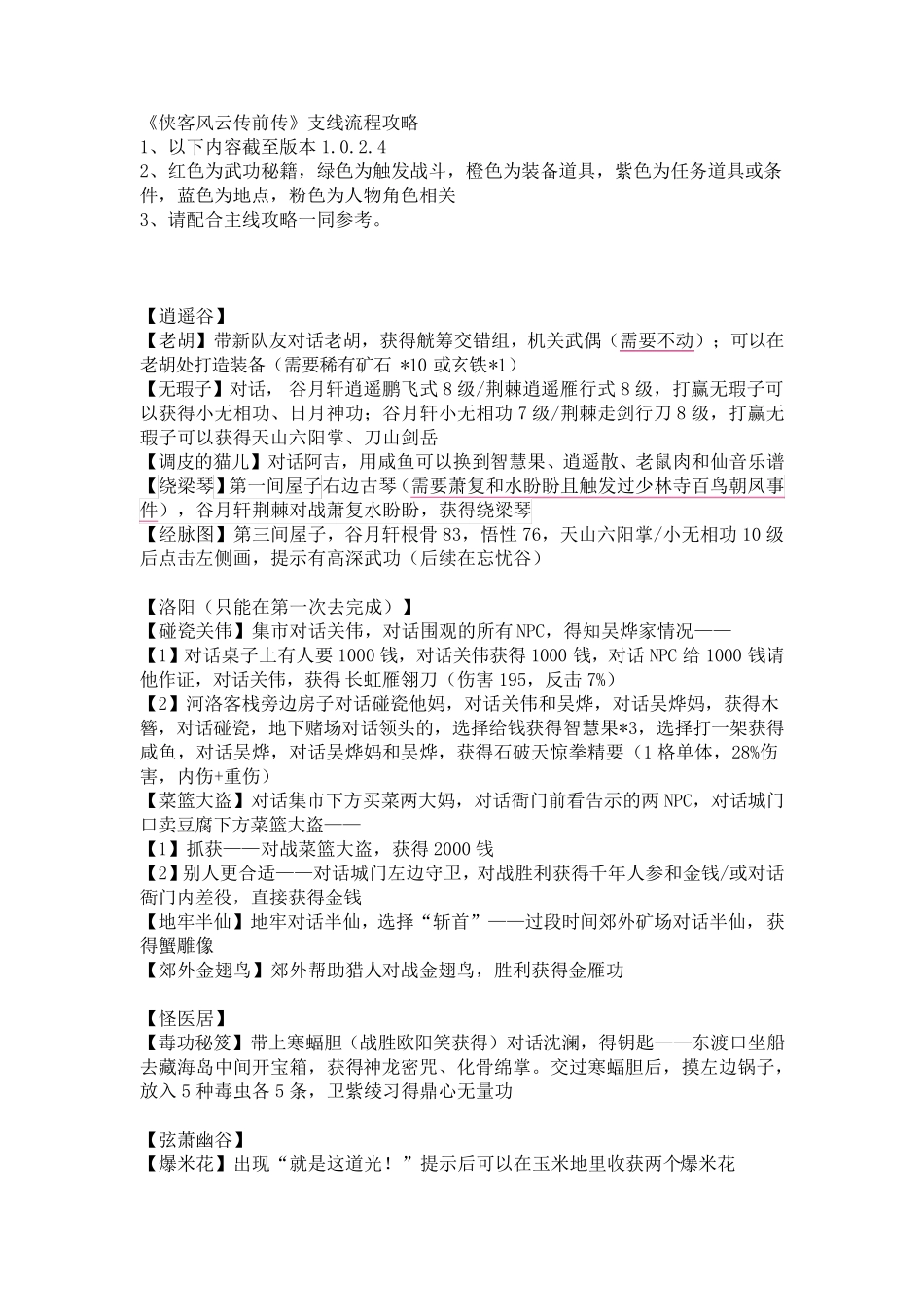 《侠客风云传前传》支线流程攻略1.0.2.4_第1页