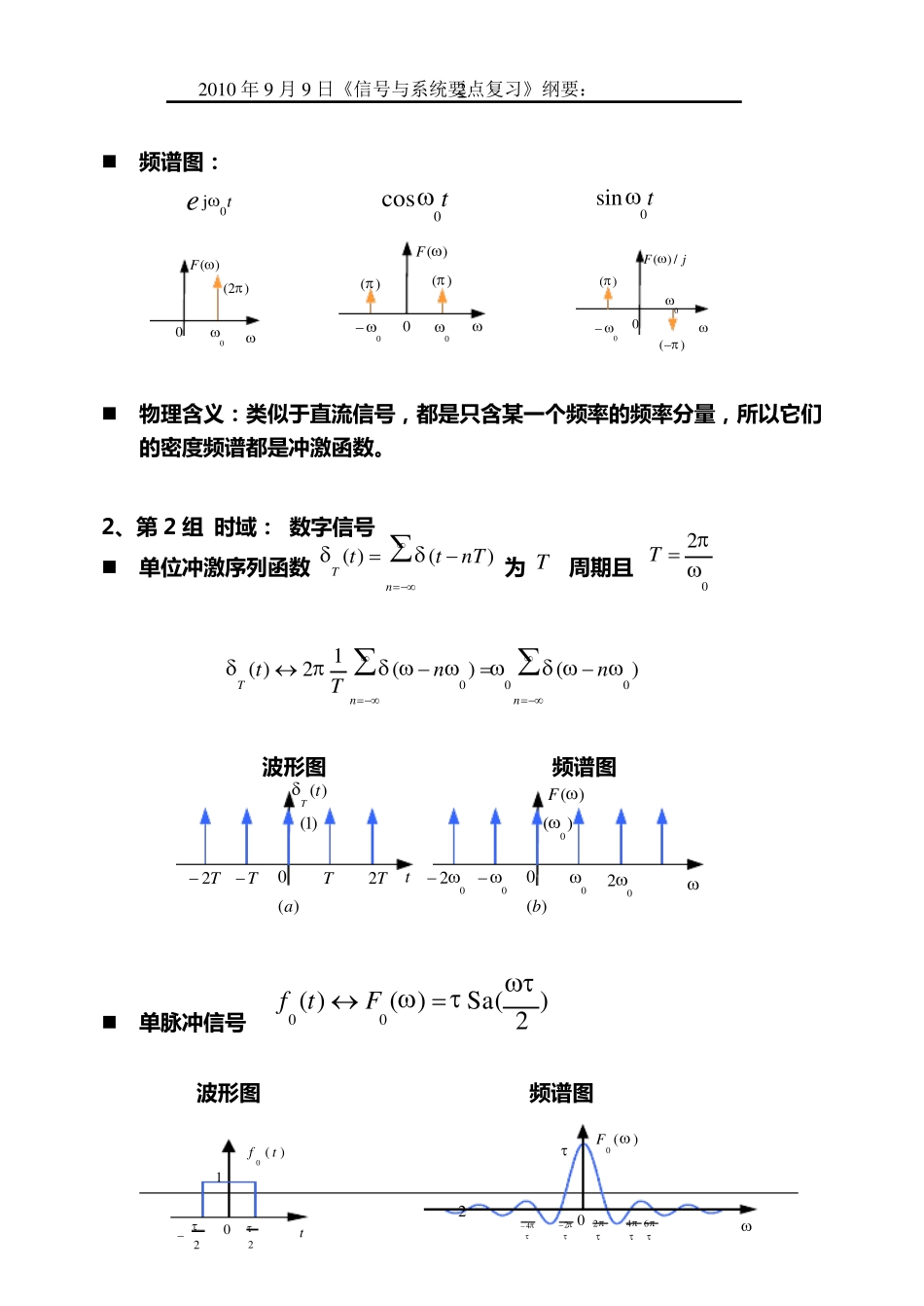 《信号与系统要点复习》吴大正第四版_第2页