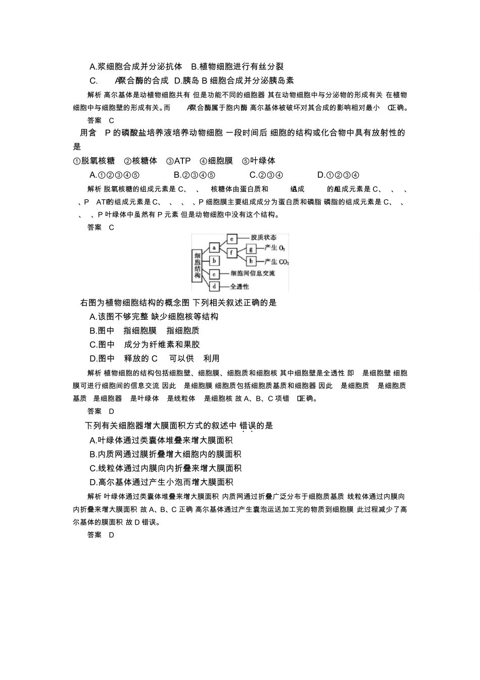 《全国100所名校示范卷》2016高三生物(人教版西部卷)一轮复习第二单元细胞的基本结构物质输入和输出_第3页