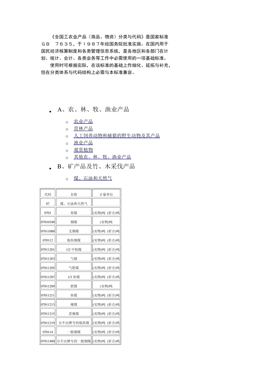《全国工农业产品(商品、物资)分类与代码》国家标准_第1页