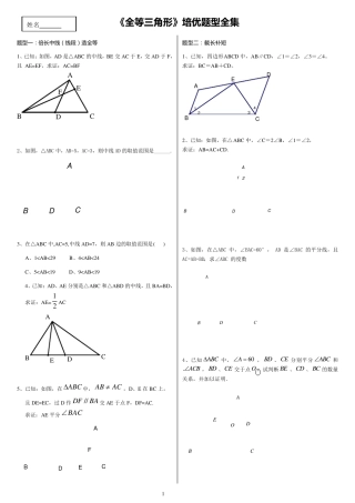 《全等三角形》培优题型全集
