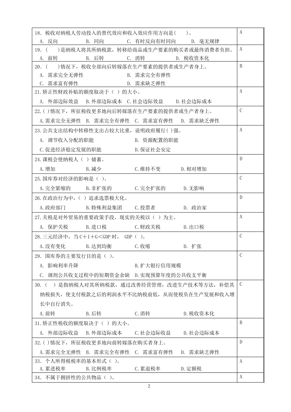 《公共经济学》模拟试题_第2页