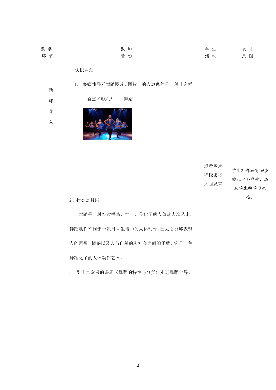 《公共艺术音乐篇》教案(第四单元舞蹈的魅力)_第2页