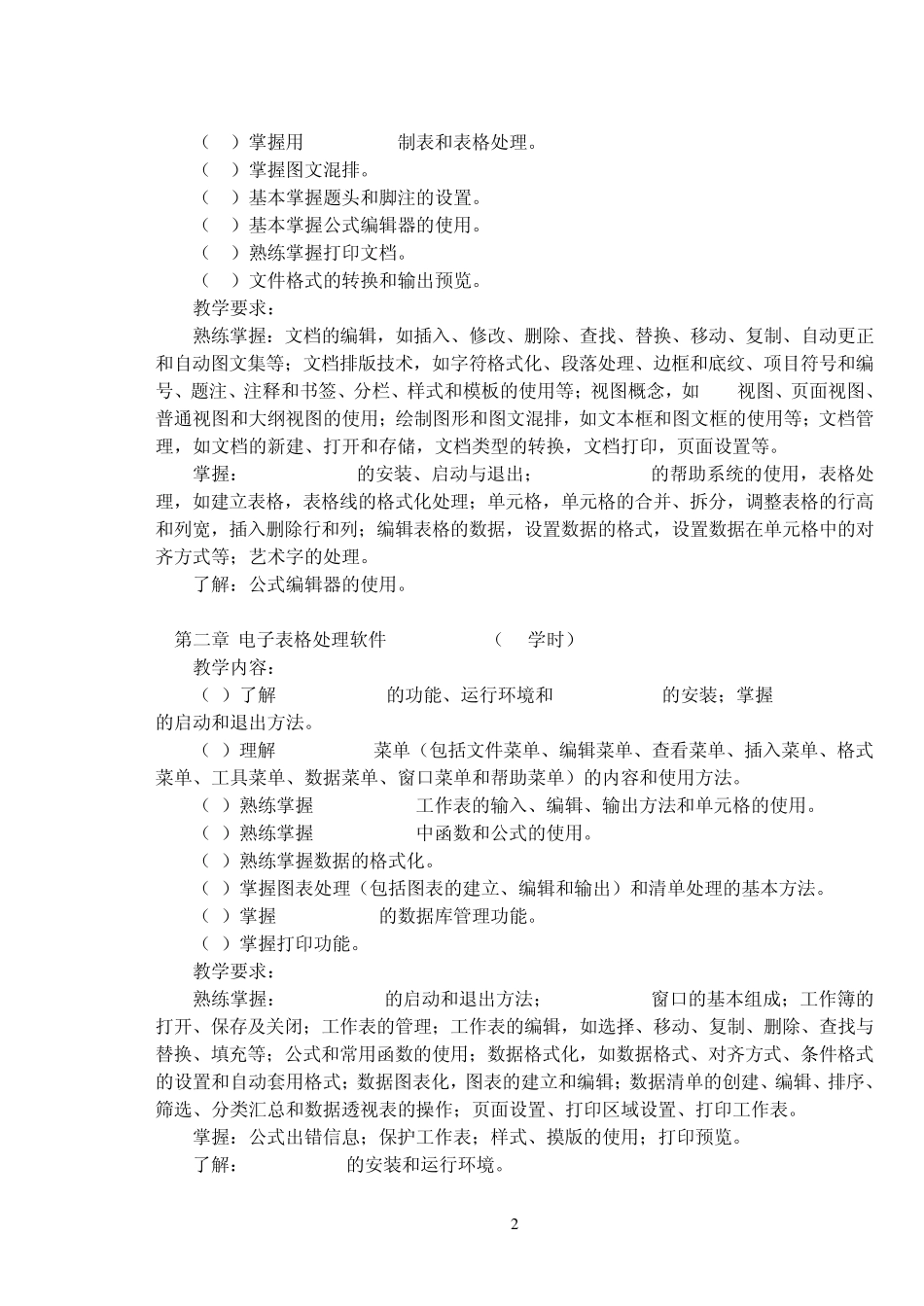 《办公软件应用——Office2007》课程教学计划_第2页